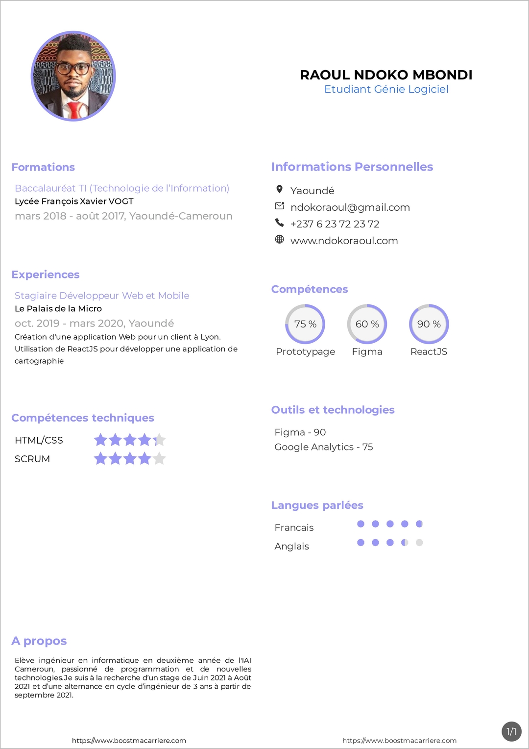 Resume created with template ResumeAristV2