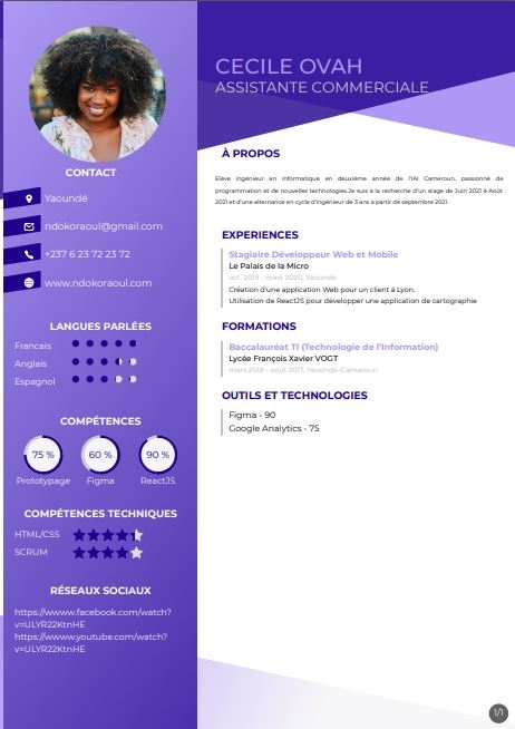 Resume created with template ResumeWithIconBlue